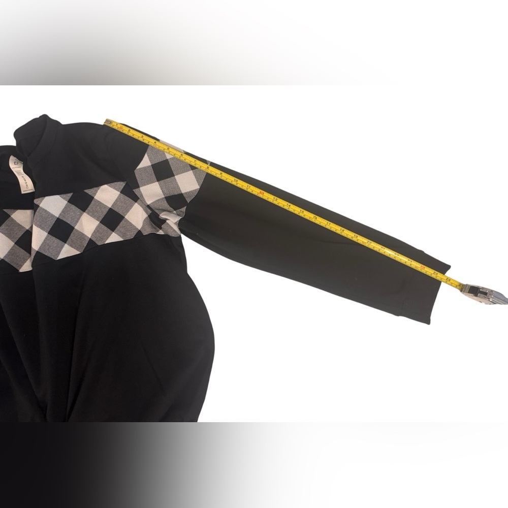 Blooming Jelly Womens Black & White Buffalo Plaid Elbow Patches Sweatshirt sz XL - Picture 11 of 13